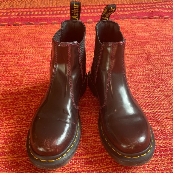 Cherry Red Dr. Martens 2976 Chelsea Boots - Picture 3 of 6